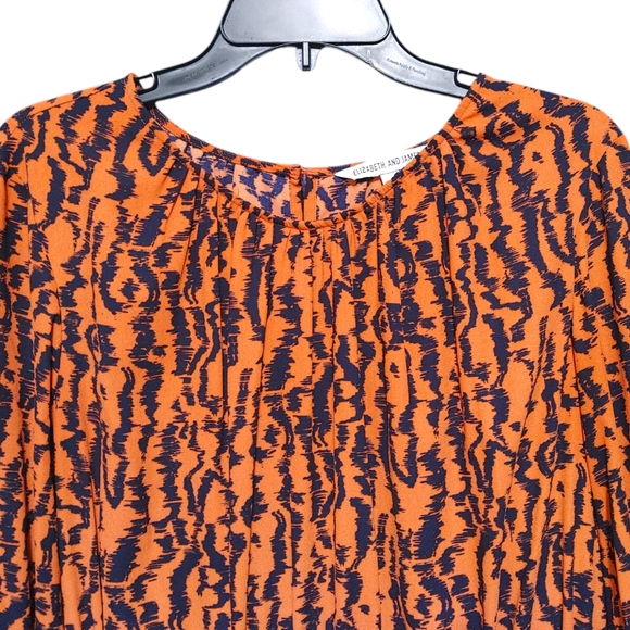 Elizabeth and James Vibrant Orange Purple Graphic Striped Dress Women's Size XXL - Picture 6 of 11